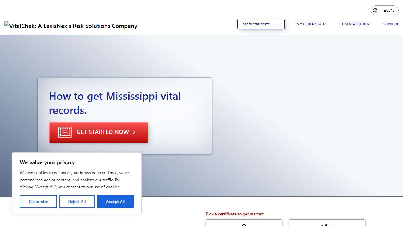Mississippi (MS) Marriage Certificates | Marriage Records - VitalChek