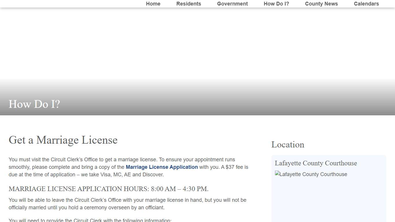 Get a Marriage License - Lafayette County